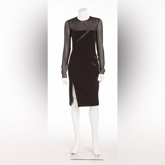 Emilio Pucci Elegant Black Sheer Sleeve/ panels Dress, US8 - Picture 6 of 14